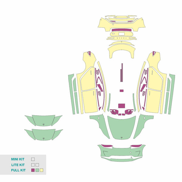 Tesla Model 3 perfomance ppf template cut file