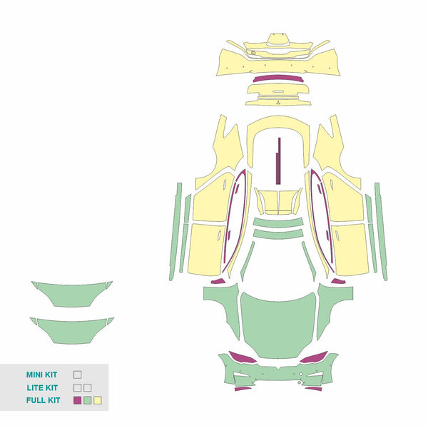 Tesla Model S sedan PPF cut template