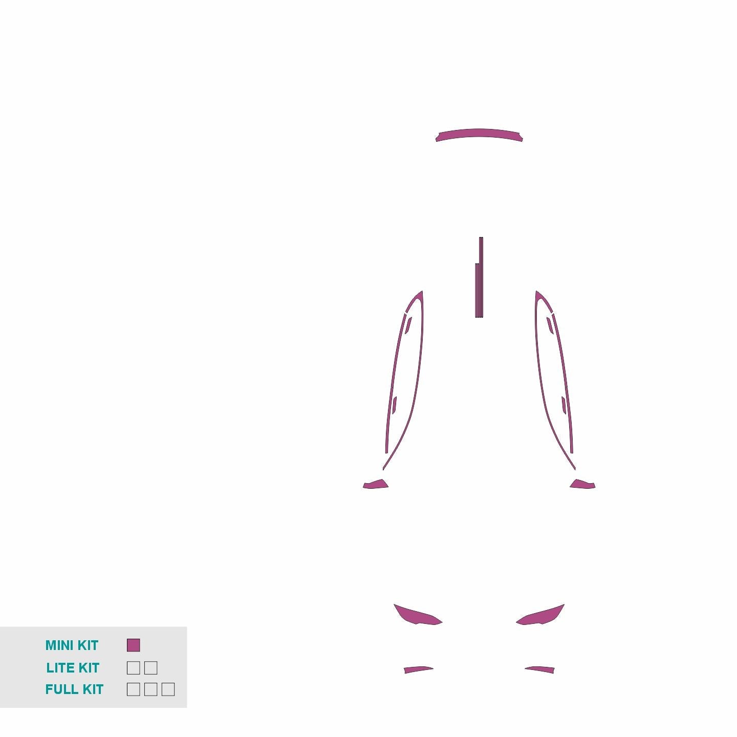 Tesla Model S sedan PPF cut template