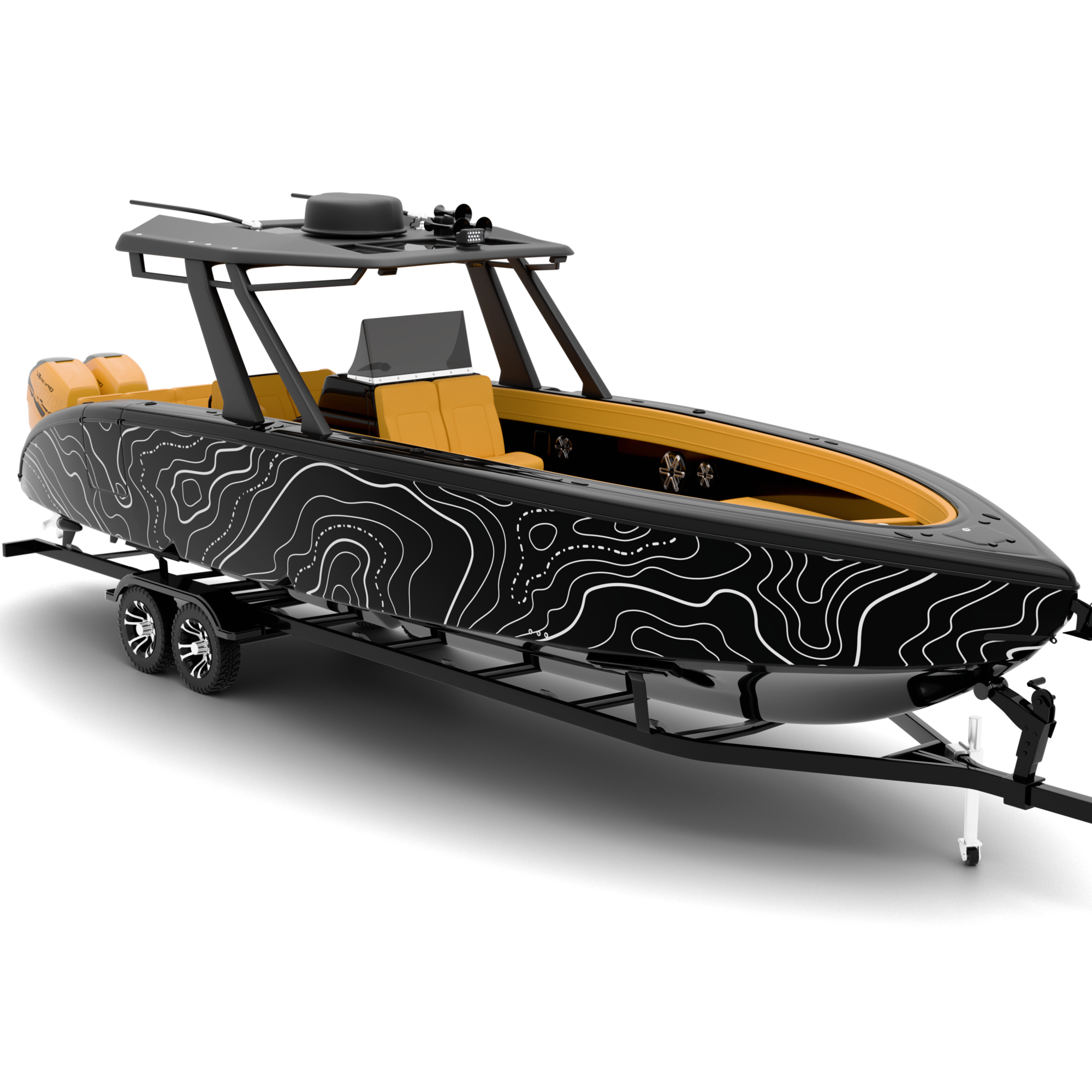 TOPOGRAPHIC design stickers for Bowrider (7-9 m)