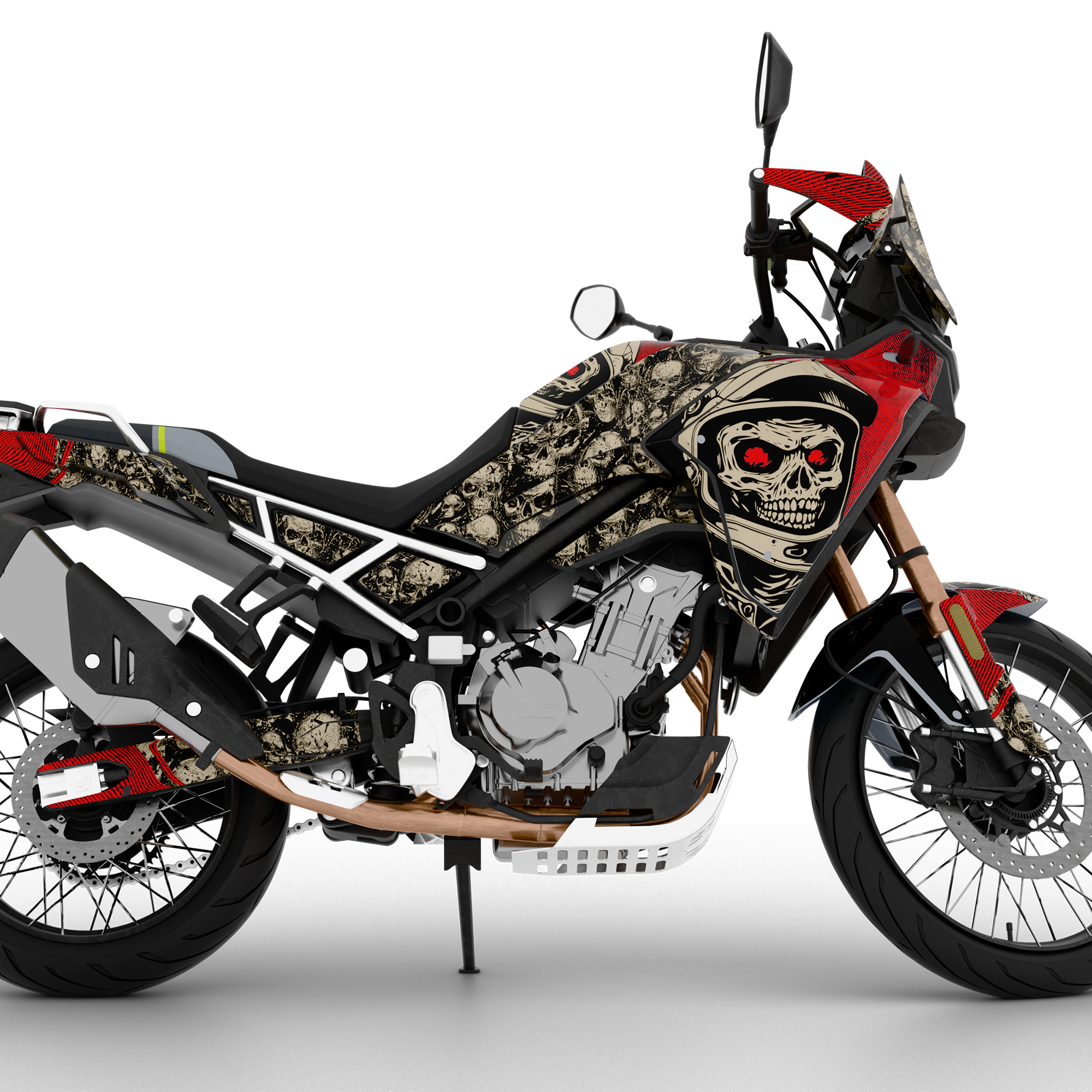 SKULLY design stickers for CFMOTO MT450 (from 2024)