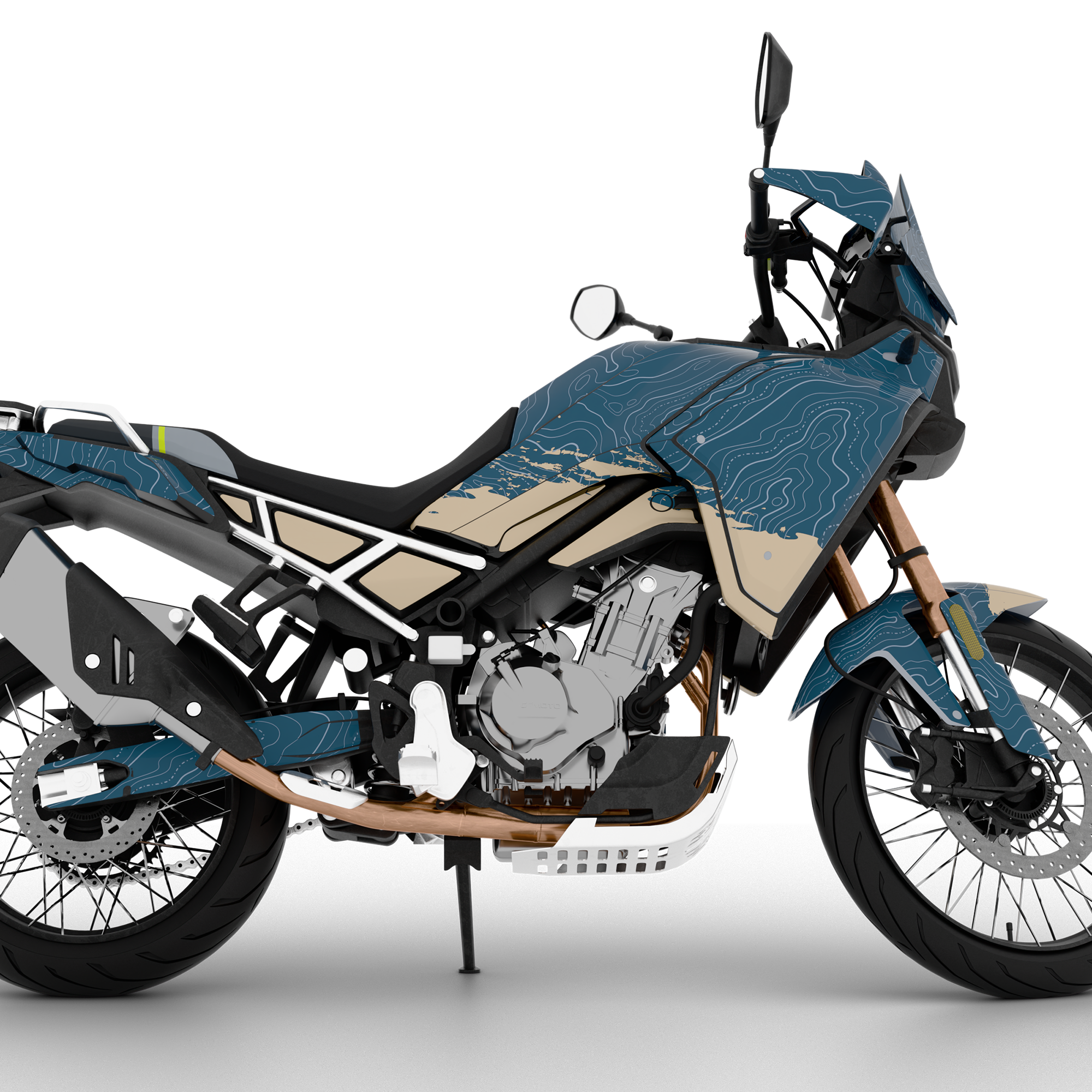 TOPOGRAPHIC design stickers for CFMOTO MT450 (from 2024)