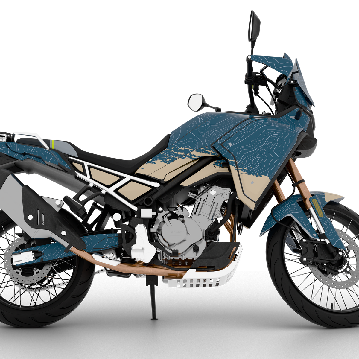 Naklejki o designie TOPOGRAFICZNYM do CFMOTO MT450 (od 2024)