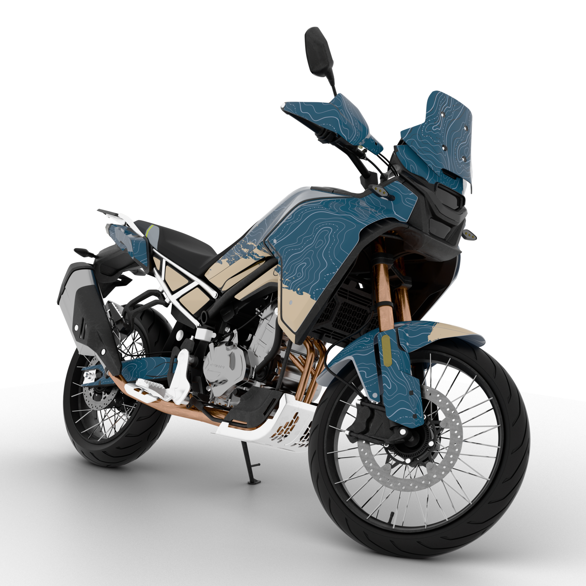 TOPOGRAPHIC design stickers for CFMOTO MT450 (from 2024)