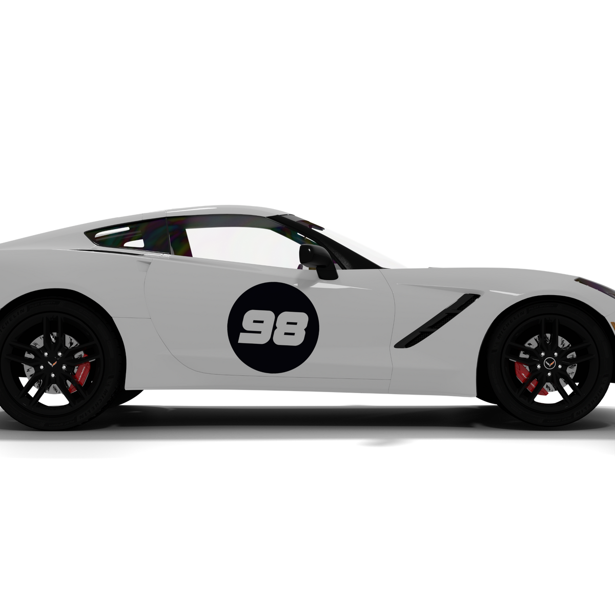 Naklejki ozdobne na maskę RALLY HOOD do Corvette C7 (od 2014)