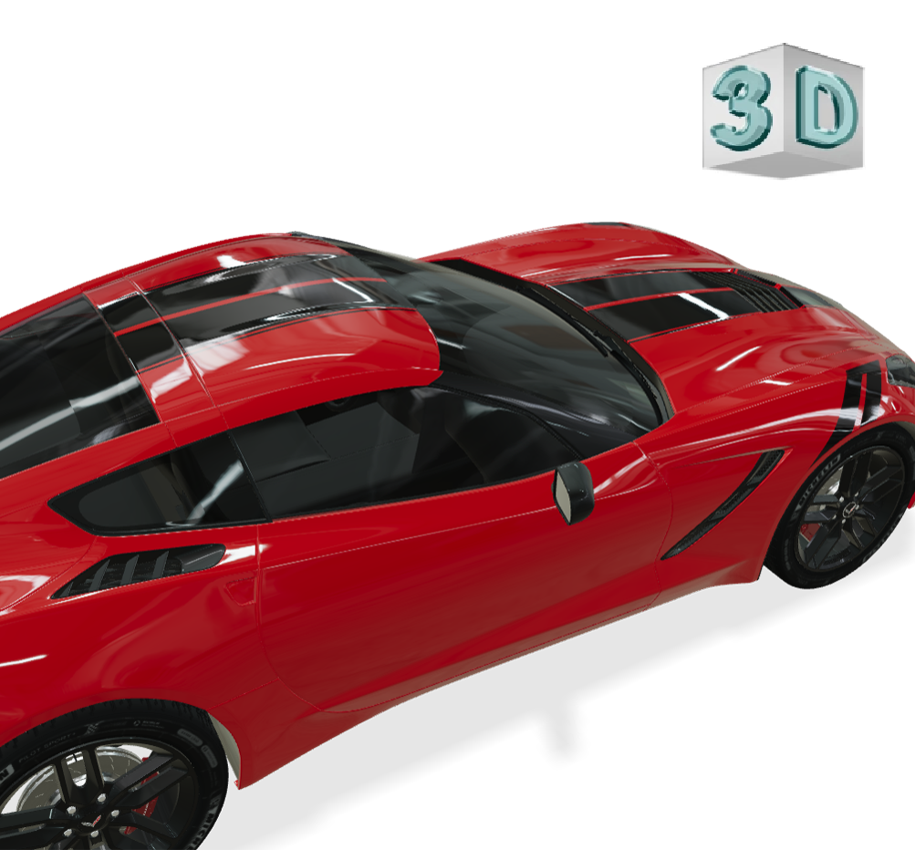 HASH MARKS design stickers for Corvette C7 (from 2014)