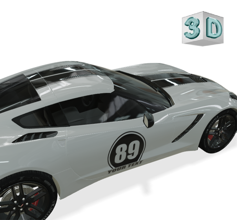 RALLY HOOD design stickers for Corvette C7 (from 2014)