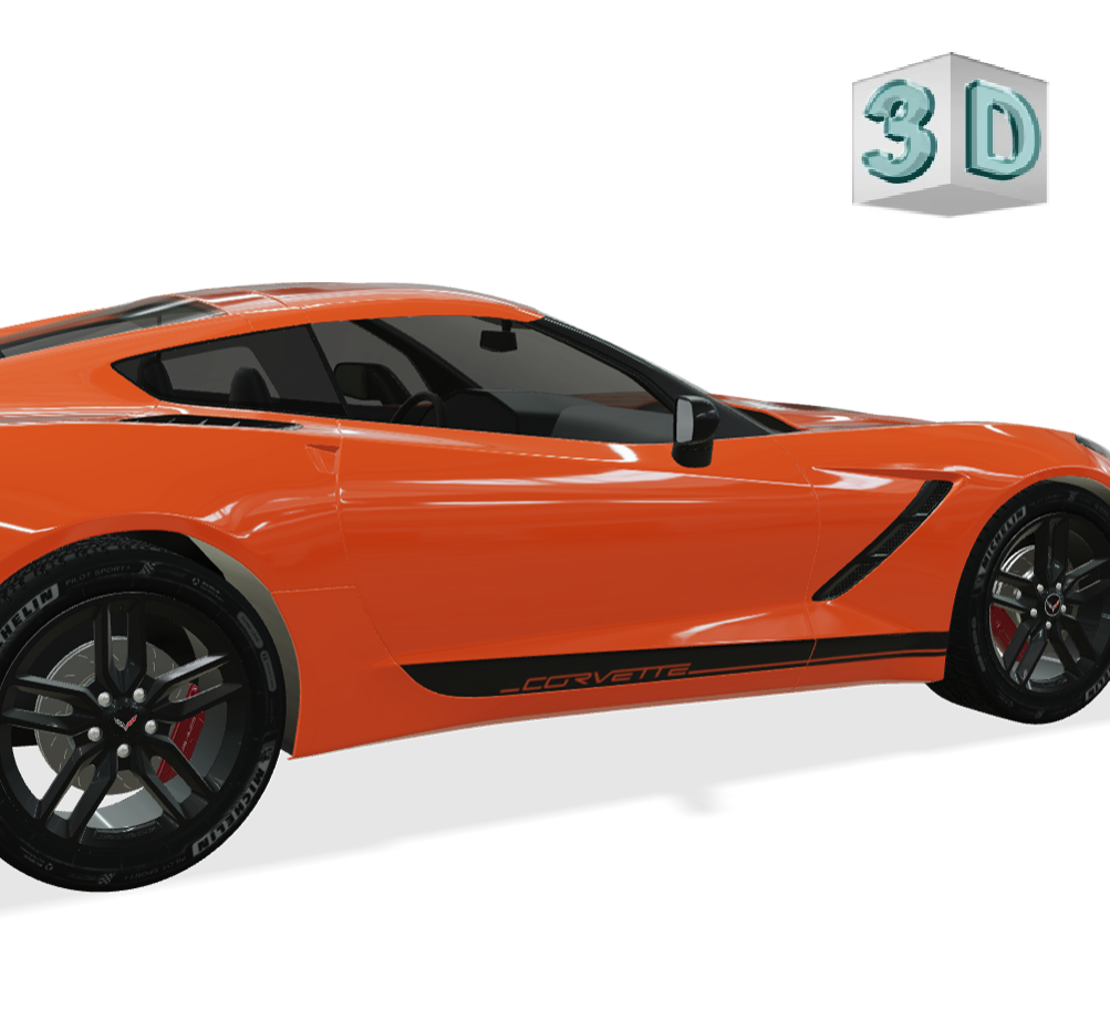 SIDE STRIPES design stickers for Corvette C7 (from 2014)
