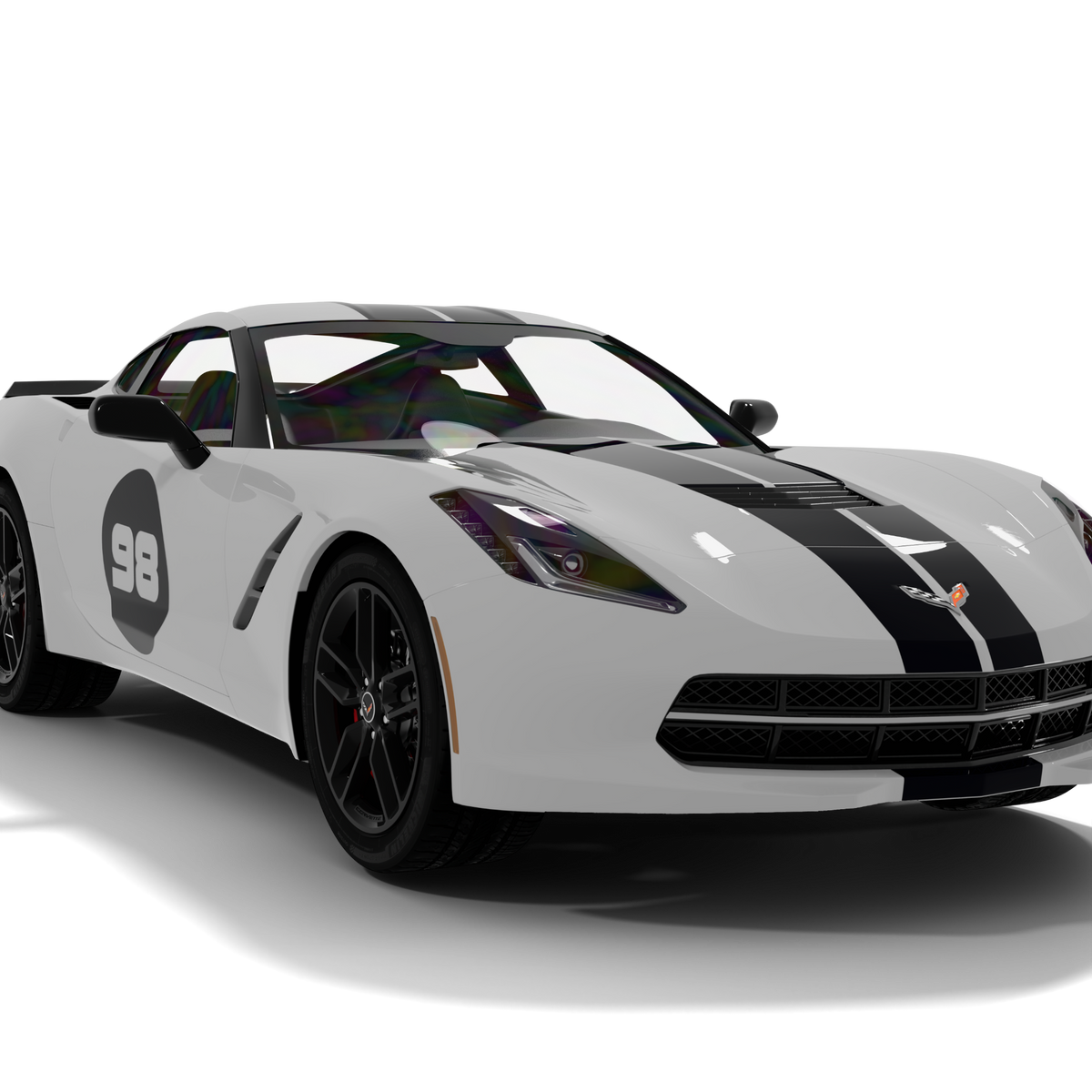 Naklejki ozdobne na maskę RALLY HOOD do Corvette C7 (od 2014)