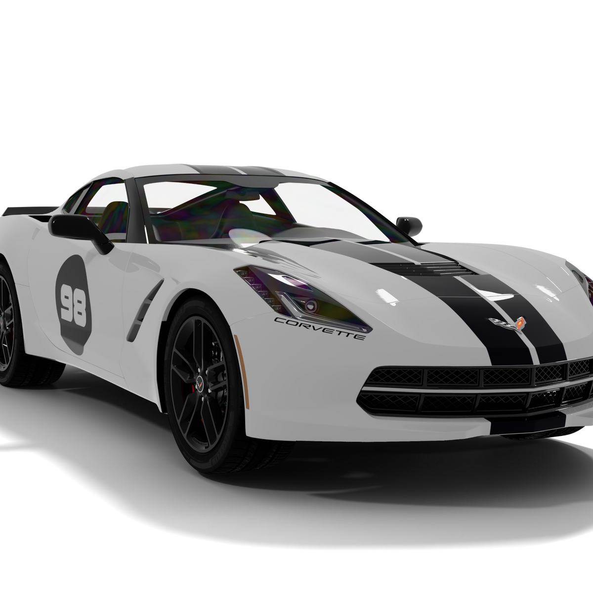 RALLY HOOD design stickers for Corvette C7 (from 2014)