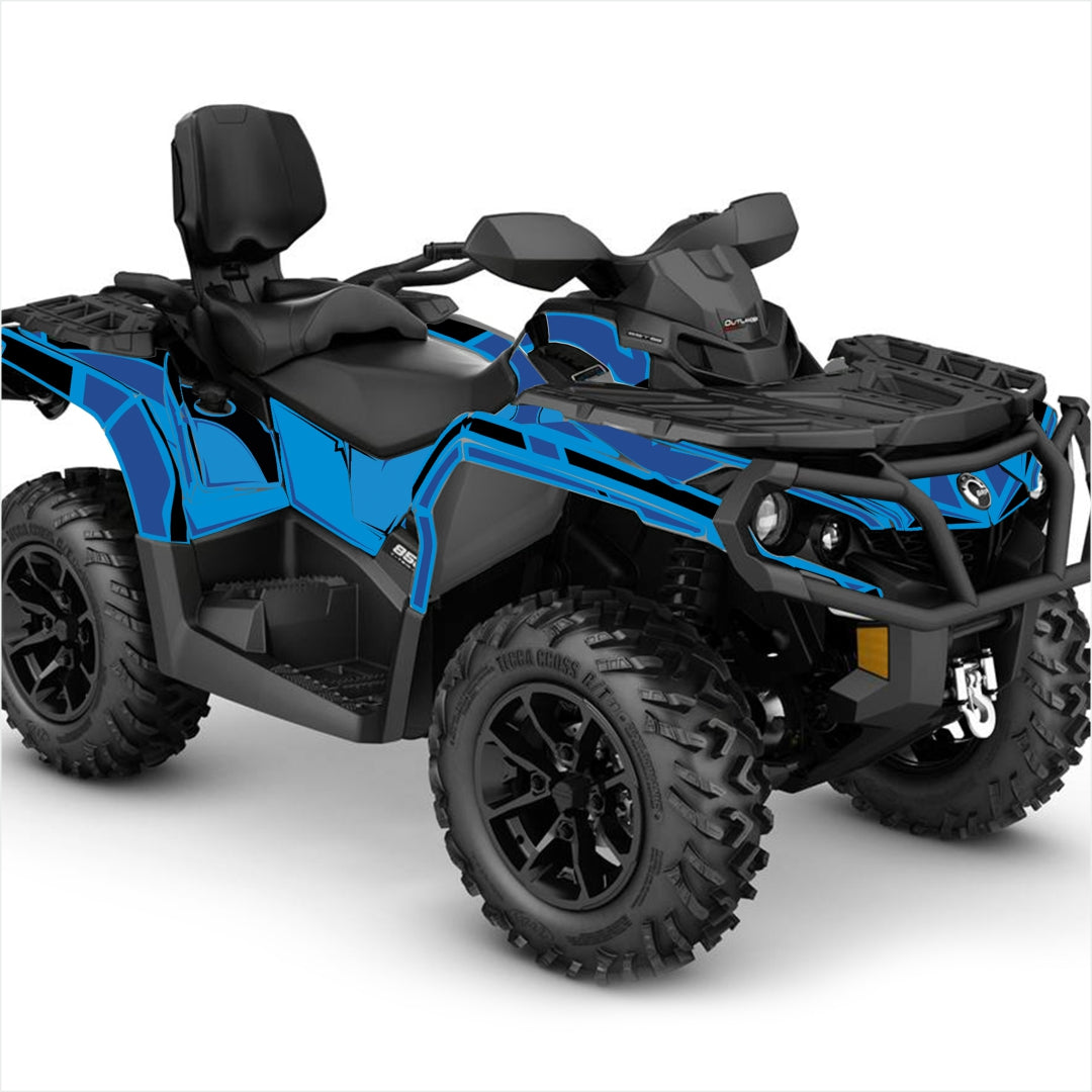 Can Am Outlander wrap sticker set blue