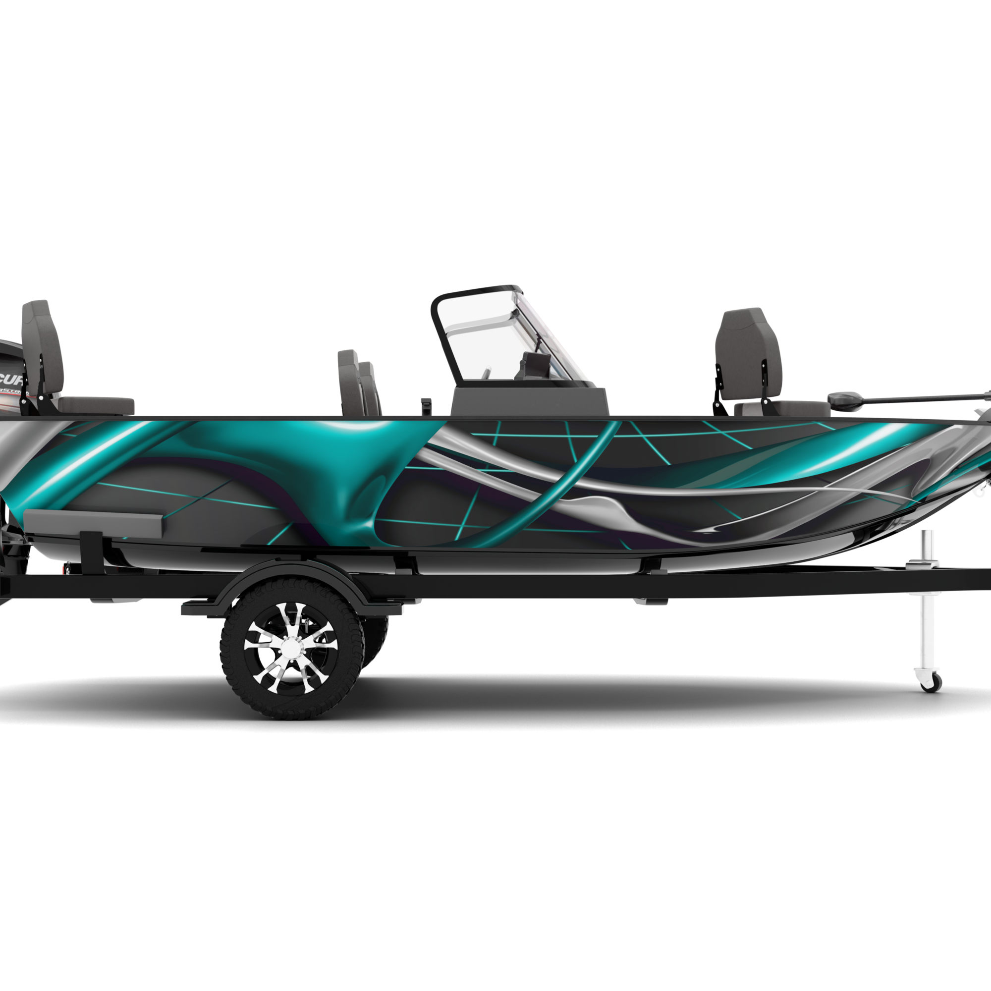ABSTRACTION design stickers for Fishing Boat (4-6 m)