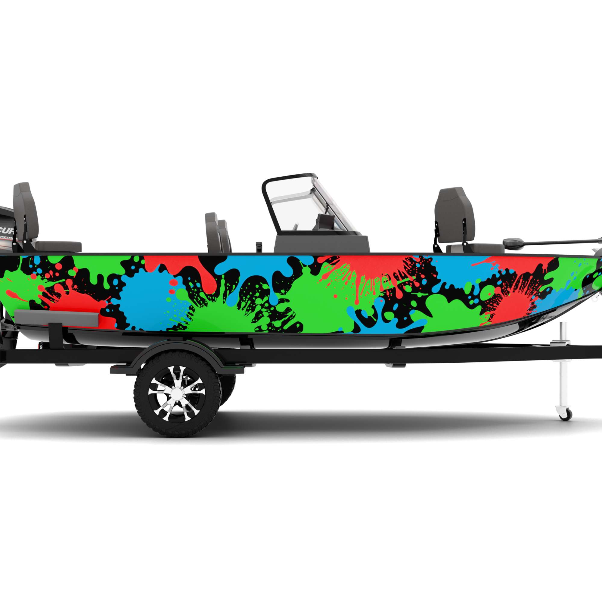 COLOUR SPLASH design stickers for Fishing Boat (4-6 m)