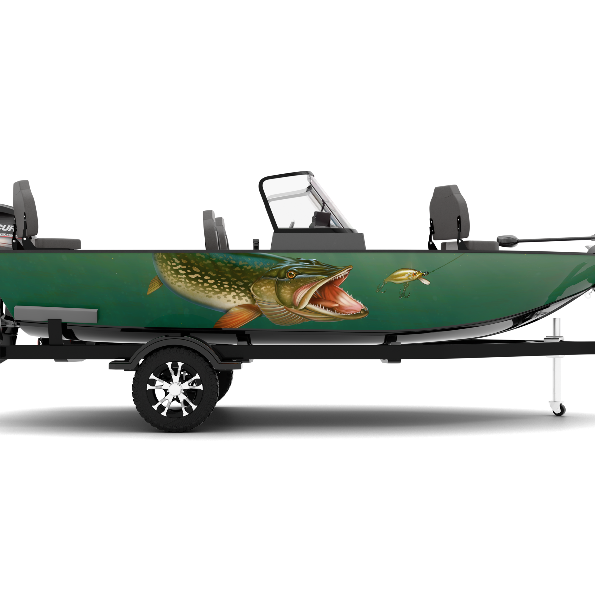 FISHING TIME design stickers for Fishing Boat (4-6 m)