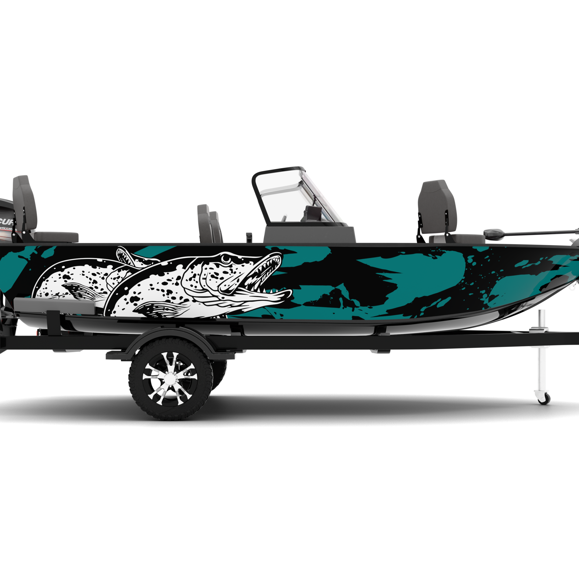 PIKE design stickers for Fishing Boat (4-6 m)