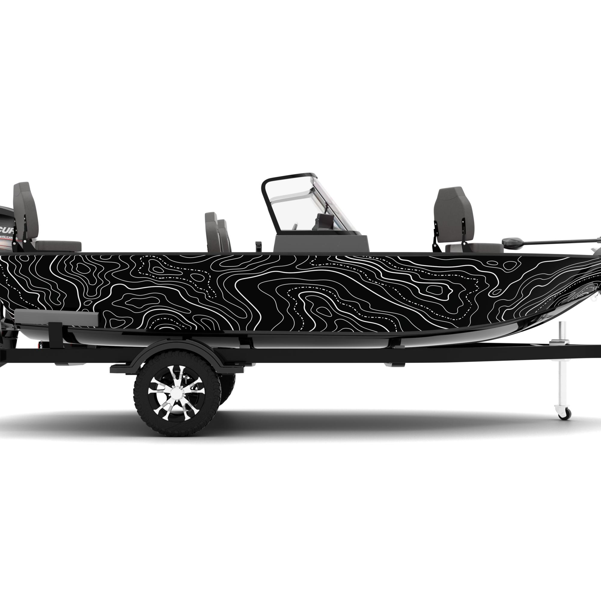 TOPOGRAPHIC design stickers for Fishing Boat (4-6 m)