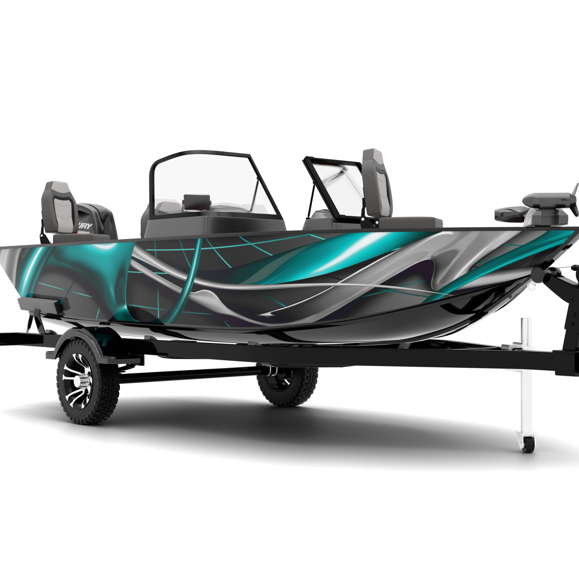 ABSTRACTION design stickers for Fishing Boat (4-6 m)