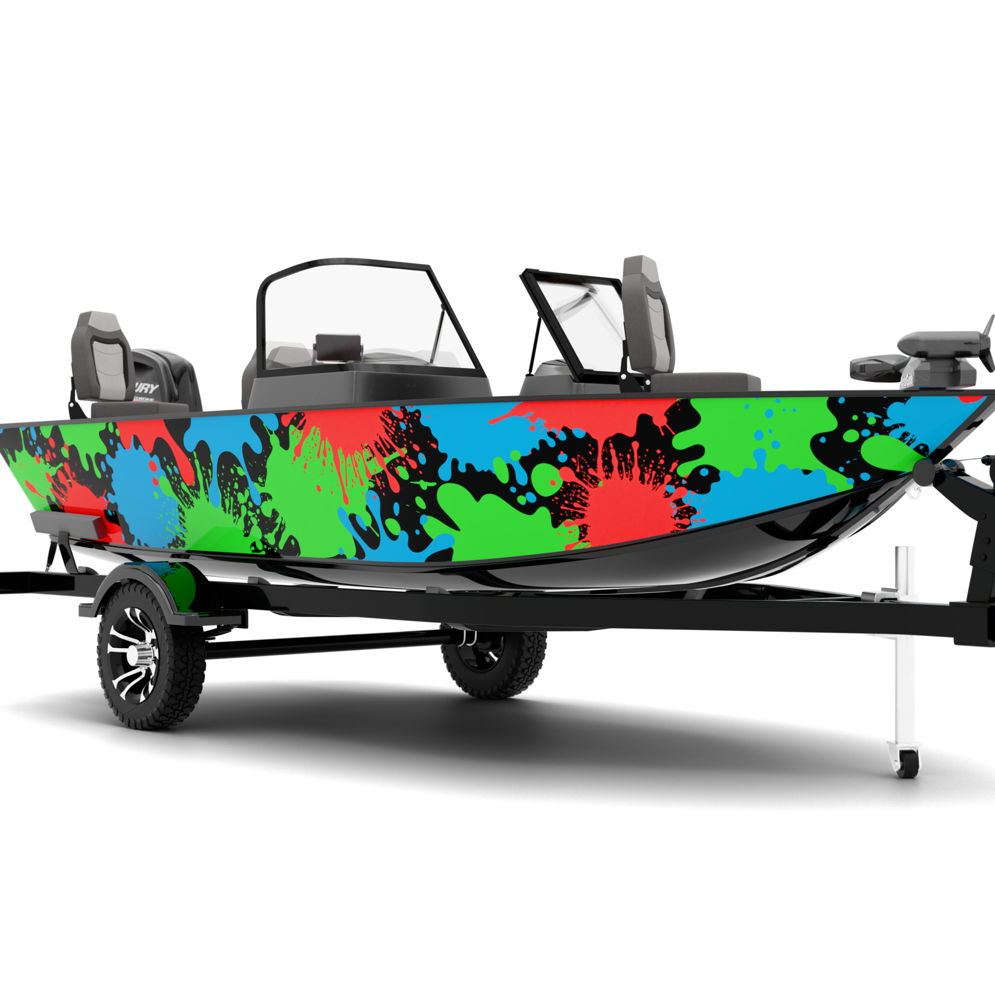 COLOUR SPLASH design stickers for Fishing Boat (4-6 m)