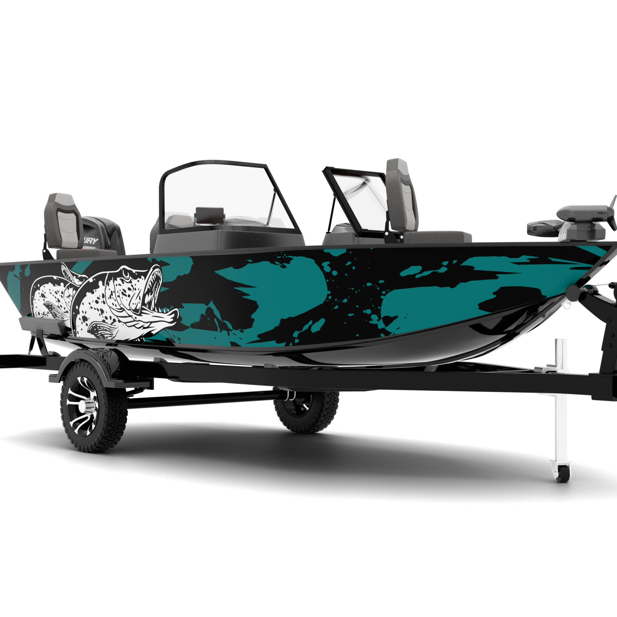 PIKE design stickers for Fishing Boat (4-6 m)