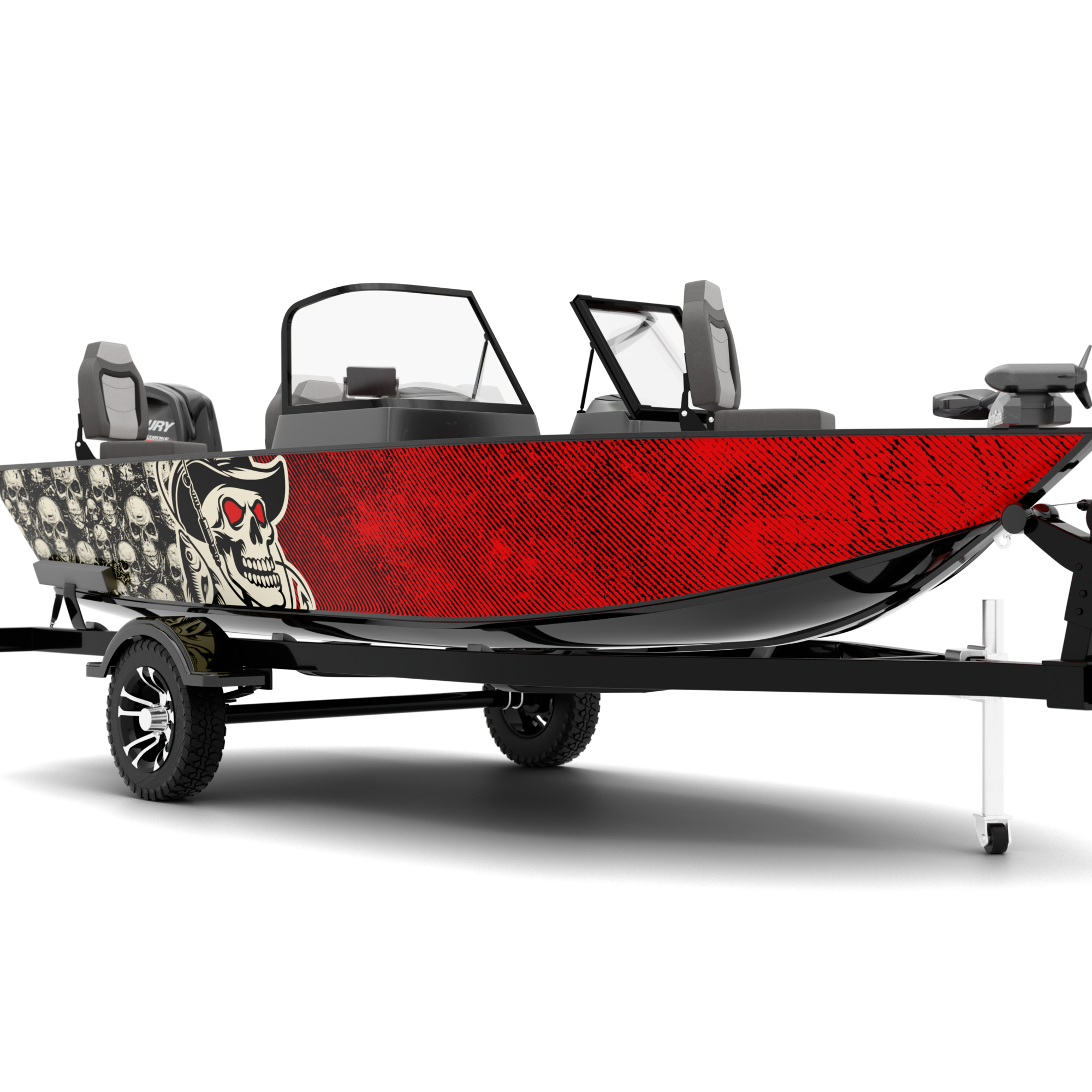 SKULLY design stickers for Fishing Boat (4-6 m)
