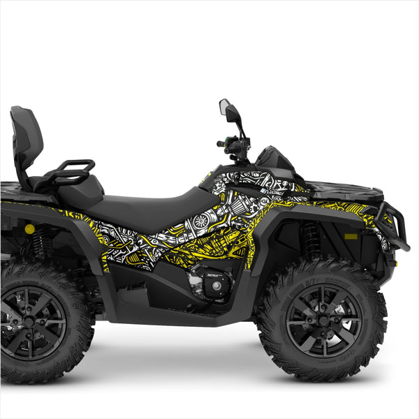 Can Am Outlander graphics sticker kit yellow