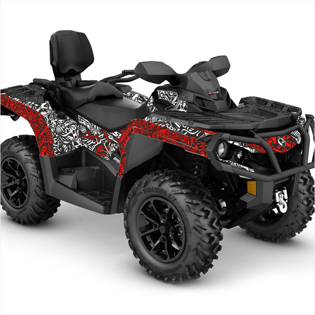 Can Am Outlander red sticker kit
