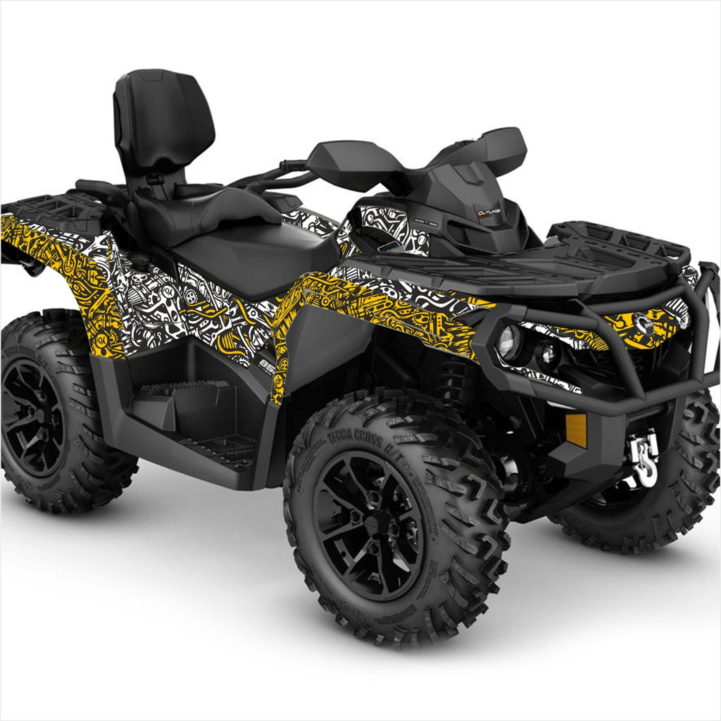 Can Am Outlander yellow decal graphics
