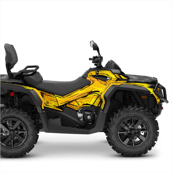 CanAm Outlander graphics sticker kit yellow