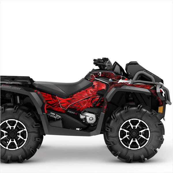 Can AM Outlander XMR graphic decal kit red